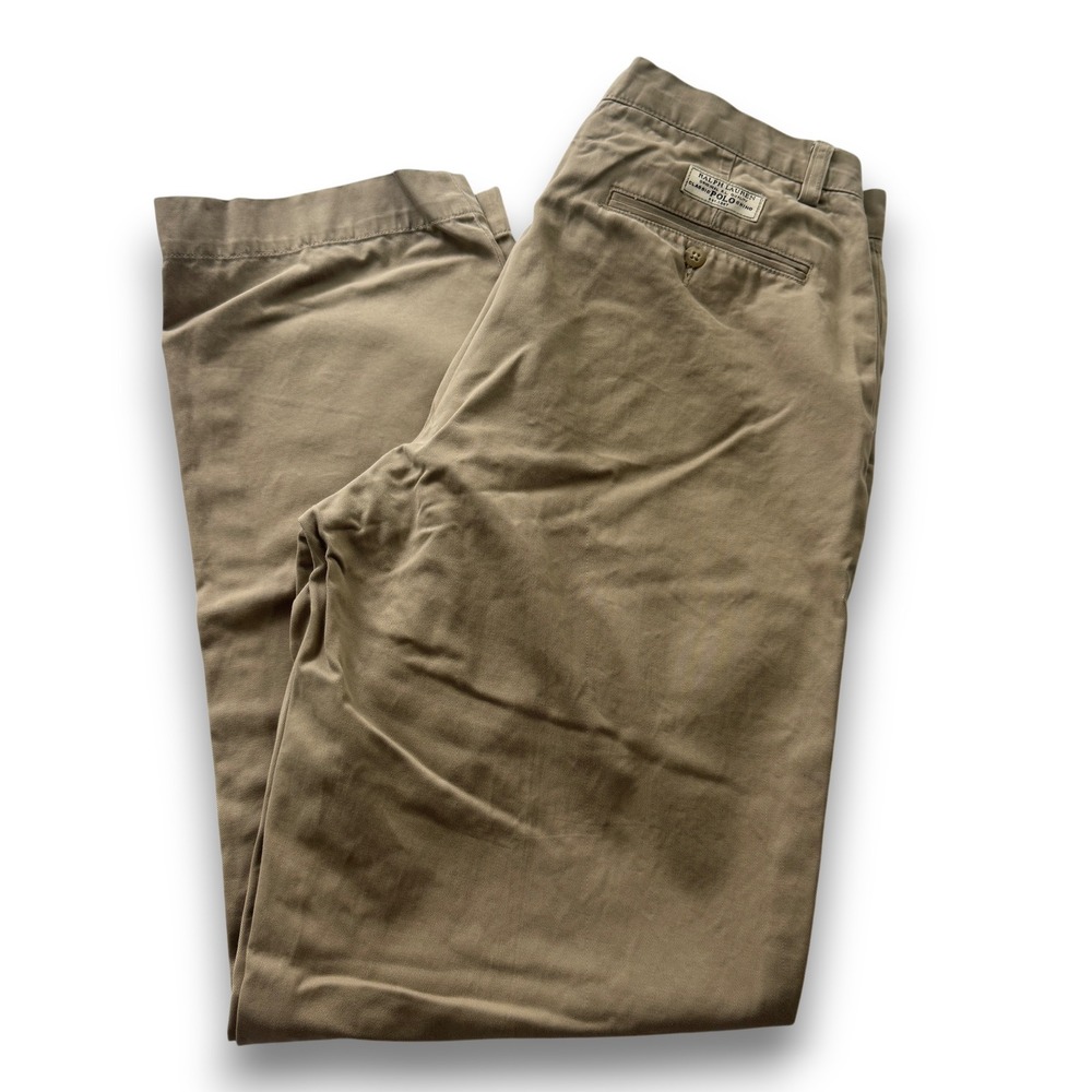 Polo Ralph Lauren Mens Prospect Pant Khaki Tan‎ Classic Chino 100% Cotton 33x32